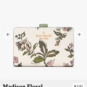 Kate Spade Floral Wallet - Cream and Green